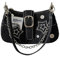 Y2K Star Denim Achseltasche Vintage Gothic Umhängetasche Damen Grunge Punk Handtasche & Geldbörse, Schwarz A, 9inch