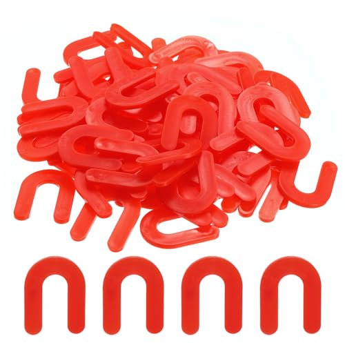 sourcing map 100Pcs Horseshoe Shim Tile Spacers 3mm 1/8 Inch U Shape Plastic Wall Floor Tile Spacers for Tile Leveling, Red