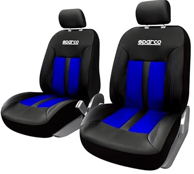 OMAC SPARCO Sitzbezüge Sitzauflage Sitzkissen Schonbezüge Autositzbezüge Universell Blau Vordersitze 2 TLG
