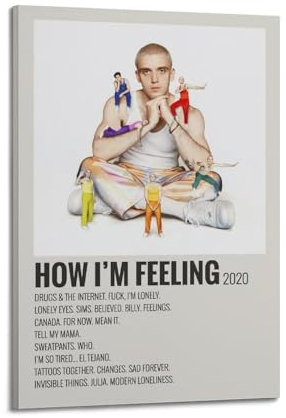 klouds Lauv Album How I'm Feeling Poster, dekoratives Gemälde, Leinwand, Schlafzimmer, Kunst, Wohnzimmerdekoration, modernes ästhetisches Poster, 60 x 90 cm, Rahmenstil