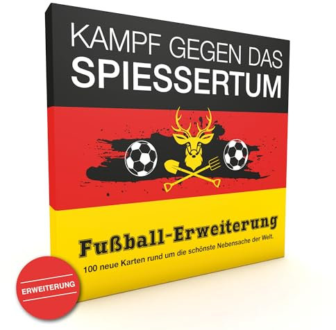 KAMPFHUMMEL Kampf gegen das Spiessertum - Fußballerweiterung mit 100 neuen Spielkarten mit schwarzem Humor. Die 5. Erweiterung perfekt zur Europameisterschaft in Deutschland