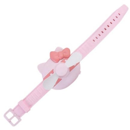 Qwertfeet Mini ventilatore,Design di orologio per bambini,Ventilatore portatile, forte,Morbido e sicuro,Ventilazione USB ricaricabile D