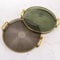 ZOFUN 2 Pcs Round Serving Trays, 27 x 3 cm Tea Trays with Handles, Green & Grey Decorative Round Trays, Plastic Coffee Table Trays for Home, Restaurant, Bar, Drinks, Breakfast, Coffee