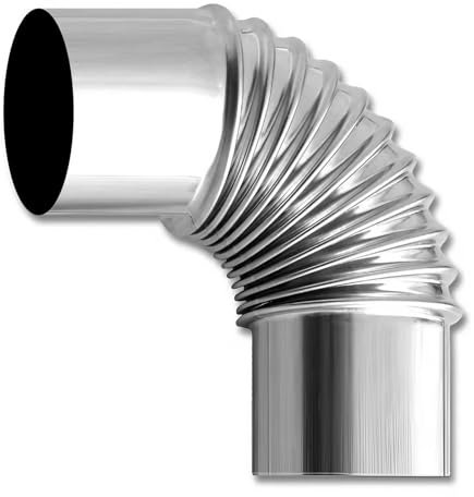 Tubo A Gomito A 90° Acciaio Inox, Tubo Di Scarico Del Camino, Tubi per Stufe A Legna, Tubi Stufa A Legna Prolunga per Canna Fumaria, per Impianti Di Ventilazione, Stufe, Tubo A Gomito per Camino(13cm)