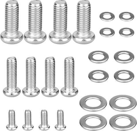 Universal TV Bracket Screws Kit, M4, M6, M8 Stand Screws, 12PCS Monitor Mounts Bolts, 12PCS Stainless Steel Washers, Flat Round Head Screws, TV Mounting Hardware Set for Bracket Fixing