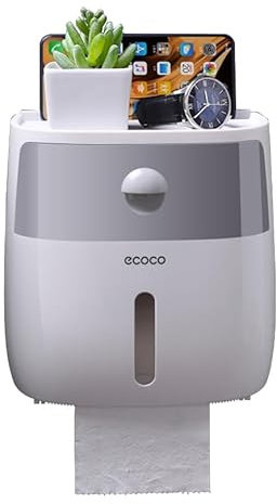 Luminexia Taschentuchbox zur Wandmontage,Wasserdichter Papiertuchhalter,Papierhalter Toilettenpapier-Box,Wandmontierte Taschentuchbox mit Schublade und Handyhalter ist wasserdicht und haustiersicher