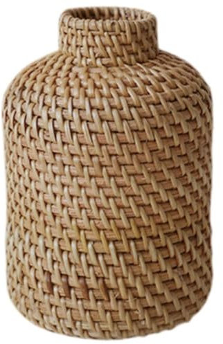 Keuyeo Rattan-pflanzenvase, Rustikaler Gewebter Blumentopf, Korbgeflecht-bodenvase, Blumenarrangement-behälter Für Zuhause, Balkon, Gartendekoration