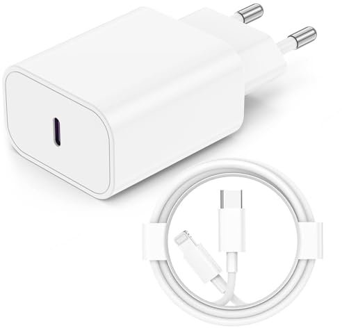 Fast Charger Compatible with iPhone, Adapter with Charging Cable, Power Supply Plug Power Supply 14/14 Pro/14 Pro Max/13/12/11/ X/XR/XS/Mini, with Cable 1 m USB C Charger