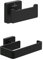 Villeroy & Boch Elements-Striking Accessoire-Set (2 in 1 Bundle), Bad Zubehör Set bestehend aus Doppel-Handtuchhaken und Toilettenpapierhalter ohne Deckel, Matt Black