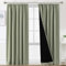 BellaHills 100% Rideaux Occultant 2 Panneaux Tenture,Double Rideaux Occultant et Thermique,pour Maison Salon et Chambre,140x260CM,Vert Sauge