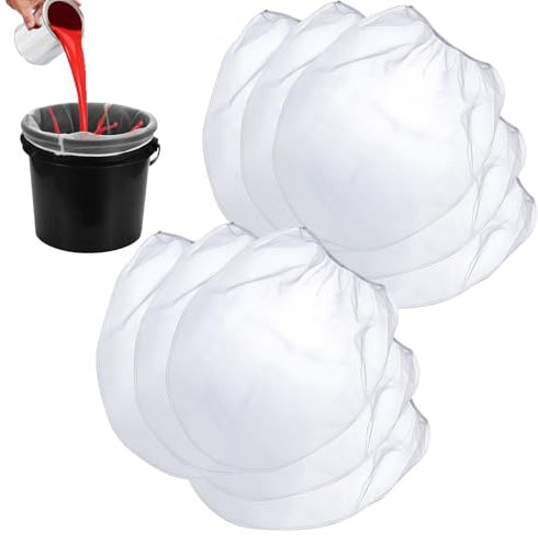Paint Strainer 10pcs 1 Gallon, 28 x 32 cm Paint Strainer Bag with Elastic Top, White Fine Mesh Paint Filters Strainers for Liquid Filtering, Home Brewing and Painting