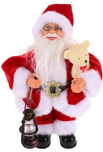 Gatuida Elektrischer Tanzender Weihnachtsmann mit Musik Niedliche Weihnachtsfigur für Festliche Dekoration Lebendige Weihnachts Dekoration