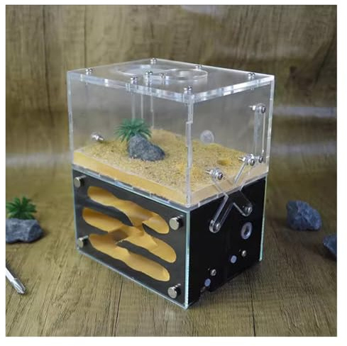 AZHKJKZH Ameisen Terrarium Ameisenburg Nachahmung Original Ökologisches Betonnest Burg Werkstatt Zuhause Ameisennest Farm Ameisenfarm Ameisenfarm Zubehör(Black)