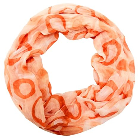 Jeamis cirkel siden loop gradient vår rund halsduk regnbåge unisex sommar lätt halsduk stola prickar, 26f cirkel-orange, 160 x 48 cm