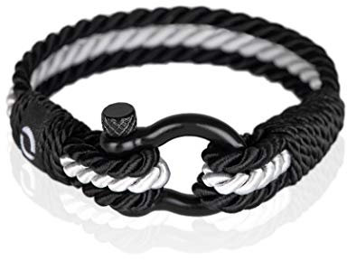 Mover Bracelets | Durable Twisted Rope Mens Bracelet with Shackle | Elegant Re-Made Nautical Style | 5 Rope Colors, 2 Shackle Colors, rope paracord Stainless Steel,