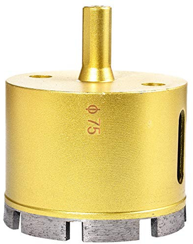 KATUR 75mm Dia Diamond Hole Saw Diamond Core Drill Bit, Masonry Hole Saw Porcelain Tile Hole Cutter for Marble, Glass, Slate, Ceramic, Granite, Quartz Gemstone