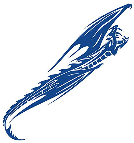 kleb-Drauf | 1 Drache | Blau - matt | Wandtattoo Wandaufkleber Wandsticker Aufkleber Sticker | Wohnzimmer Schlafzimmer Kinderzimmer Küche Bad | Deko Wände Glas Fenster Tür Fliese