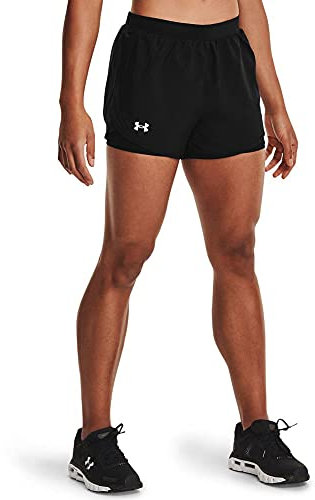 Under Armour Damen Fly by 2.0 2-in-1 Shorts, Schwarz/Reflektierend (001), Größe M, 1356200-001