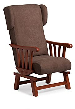 Balancin rodero clásico- Brazos de Madera- Tela Antimanchas (Medidas: 100 * 58 * 70 cm) (con Orejas Marrón)