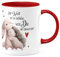 MIKALINO Keramik Tasse Die Welt ist so schön, weil Du mit drauf bist Hase und Igel | Kaffee Becher Kaffeetasse Geschenk, Farbe:rot, Grösse:330ml