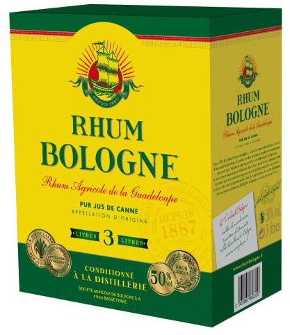 Bologne - Rhum Agricole Blanc de la Guadeloupe - Pur jus de canne - 50% - Bag in Box BIB (1 x 3L)