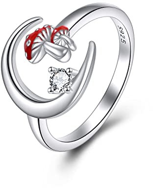 VONALA Mondpilz Verstellbare Ringe für Frauen 925 Sterling Silber Doppelpilz Schmuck für Frauen Mädchen Muttertagsgeschenke, Größe 7