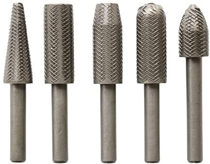 Set di 5 lime rotanti elettriche, lima in acciaio goffrato, lima in metallo morbido, testa smerigliatrice elettrica, testa di lima elettrica da 6 mm