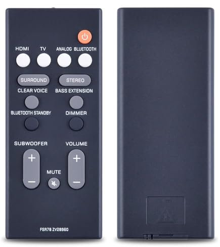 GOUYESHO FSR78 ZV28960 Fernbedienung Ersatz für Yamaha Soundbar Kompatibel mit Yamaha Fernbedienung YAS106 YAS-106 ATS-1060 YAS107 YAS-107 ATS-1070 YAS207 YAS-207 ATS-2070 YAS-CU207