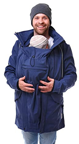 Viva la Mama - Männer Tragejacke für Rückentragen Vorntragen Papa Tragemantel - PROTECTIS - jeans - S