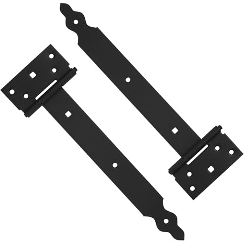 BAUSTER® Kreuzgehänge 2 Stück 300 mm Ladenband Türband Torscharnier Werfgehänge Scharnier Baubeschlag Gartentorband Gartentorfalle Hardware für Gebäude Pulverbeschichtet