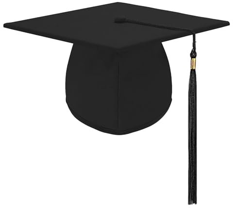 HXLJHALG 2025 Bachelor Graduation Cap with Tassel, Adjustable 2025 Academic Graduation Hat Reusable for High School University College Graduations Party Supplies Black