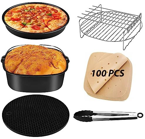 Set di accessori per friggitrice, friggitrice 5.5L XXL Accessori per stampi per torte confezione da 6, per friggitrice COSORI/COSORI/NINJIA/CECOTEC/INNSKY/PHILIPS 5.5L