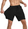 JustSun Kurze Hosen Herren Shorts Sommer Kurz Sporthose Herren Jogginghose Sport Shorts Sweatshorts Trainingshose Laufshorts mit Reissverschluss Schwarz XXL
