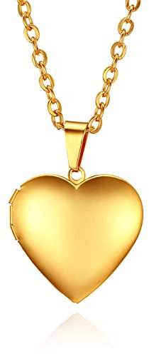 Cupimatch Herz Medaillon zum Öffnen für Bilder Foto Anhänger Kette Damen Amulett Herren Halskette Edelstahl Aufklappbar, mit 45cm Kette, Silber…