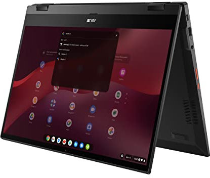 ASUS Chromebook Plus Flip CX5501FEA-NA0354, Notebook in Alluminio Monitor FHD 15.6 Glossy Touch, Intel Core 11ma Gen i3-1115G4, RAM 8GB, 256GB SSD PCIE, Grafica Intel UHD, ChromeOS, Grigio