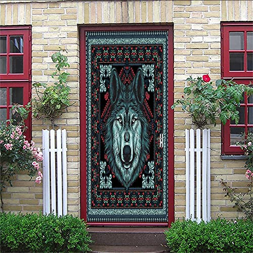 3D Adesivi Per Porte Fotomurali Autoadesivi - Animale 77 X 200 Cm - Peel And Stick Decalcomanie Per Porte Carta Da Parati Impermeabile Per Porte In Vinile Camera Per Bambini Porta Per Ragazzi E