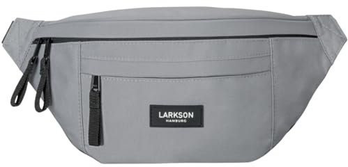 Larkson Marsupio Donna e Uomo Grigio - Ole - Cintura Borsa a Tracolla per Festival e Sport - Piccolo Bum Bag Borsellino da Viaggio - Idrorepellente