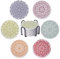 STARUBY Drink Coasters Set of 6 Ceramic Coaster Beautiful Absorbent Coaster Drink Mat with Cork Base Flower3 Patterns Round Coaster Non Slip for Coffee,Beer,Mug,Wine Glass Bottle,Home and Bar