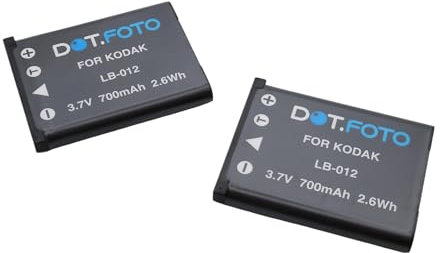 2 x Dot.Foto LB-012 Premium 3.7v / 700mAh Batteria Ricaricabile per Kodak PixPro SL5, FZ51, FZ52, FZ53, FZ55