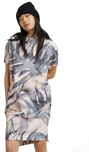 G-Star RAW Damen Printed Loose T-Shirt Kleid, Mehrfarben (Coral pink watertexture Palm D24484-D611-G538), XS