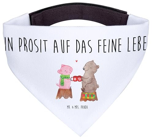 Mr. & Mrs. Panda Hundehalstuch L Glühschwein Sause - Geschenk, Prost, Alles Gute, Winter, Weihnachtszeit, große Hunde, Weihnachten, groß,