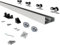 JUBEST Aluminum Sliding Closet Door Hardware Set with Finger Pull, 122cm, Quiet and Smooth Operation, Fits 3.5cm to 4.4cm Thick Doors, Easy to Install