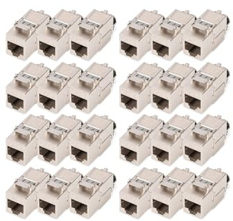 DIGITUS DN-93816 – Keystone-Modul Cat 8.1 – 24 Stück – RJ45 Netzwerkdose Cat8 Geschirmt – 2000 MHz – 25GBase-T & 40GBase-T – 25 Gbit/s & 40 Gbit/s – AWG 26/7 bis AWG 22/1 – Montage Werkzeugfrei