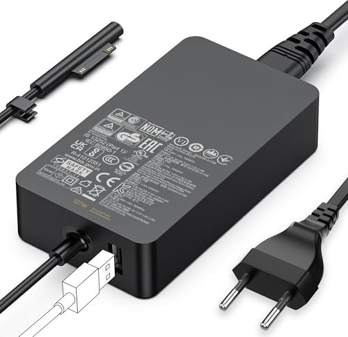 Surface Book 3 Ladekabel, Microsoft Surface Ladegerät 127W 15V 8A Netzteil für Surface Book 3/2/1, Surface Laptop Studio 2/Studio 1, Windows Surface Pro/Laptop/Go/Tablet, mit USB-Port,9.8ft Kabel