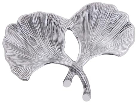Amago home Dekoschale Schale Aluminium Ginkgo 2 Blatt Blattschale Farbe silber