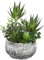 Hollyone Mélange de plantes grasses artificielles dans un pot de ciment - Mélange de plantes grasses artificielles - Décoration d'intérieur - Pour décoration d'intérieur, salon, salle de bain,