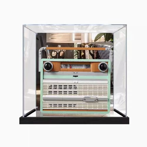 Vitrina acrílica transparente para radios Lego 10334 Vintage modelo a prueba de polvo transparente (9.8 x 5.9 x 9.8 pulgadas) (solo vitrina de exhibición) (espejo de 3 mm + spray trasero)