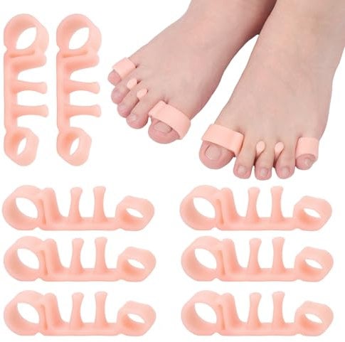 8pcs Body Feet Aligners Kit, Complexion Toe Support Pads Spacer Silicone Toe Separators to Correct Overlapping Toes Hammer Toes Straightener Spreader Plint Corrector for Woman&Men