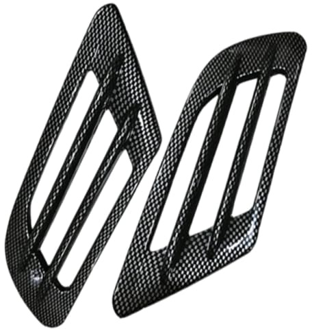 Riloer Adhesivo decorativo para rejilla de ventilación lateral de coche, 2 piezas de fibra de carbono de imitación, ajuste universal
