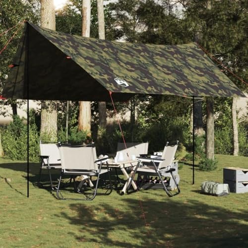 Juroupi Camping Tarp Camouflage 462x306x211 cm Waterproof,Camping Tarp,Waterproof/Wind Resistant Tarpaulin Shelter Ideal for Camping-4009611